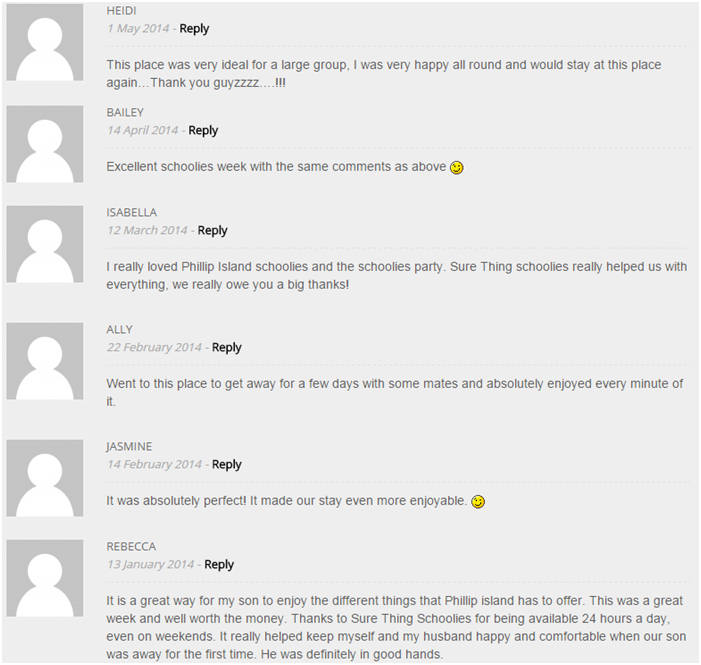 Phillip Island Schoolies Feedback